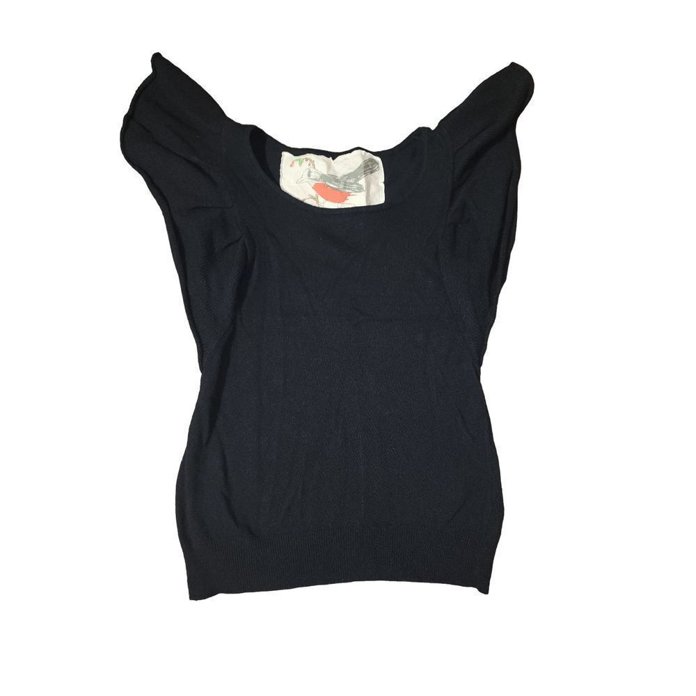 Robin by Anthro Blue Butterfly Sleeve Sweater